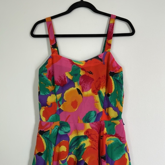 Vintage Mr Edward full Vibrant Floral Sleeveless Dress - Picture 3 of 9